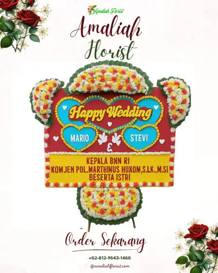 Papan Bunga Pernikahan Podourip